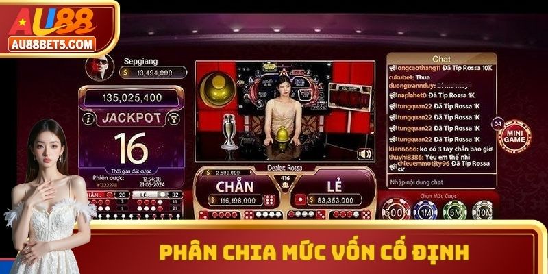 Phân chia mức đặt cược cố định cùng nhà cái